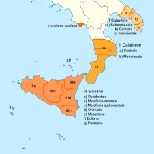 Range of the extreme southern Italian dialects