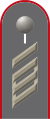 Dienstgradabzeichen eines Stabsgefreiten der Heeresflugabwehrtruppe auf Schulterklappe der Jacke des Dienstanzuges für Heeresuniformträger
