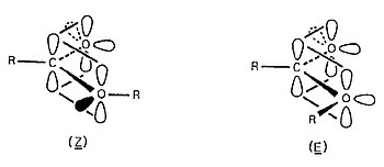 Ilustração da "tripla ligação" no éster