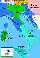 Mappa dell'Italia nel 1810