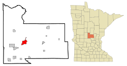 Location in Morrison County and the state of Minnesota