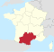 Lage der Region Okzitanien in Frankreich