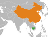 Location map for Cambodia and China.