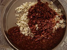 Kidney Beans or Rajma simmered in a gravy of onions and tomatoes on rice