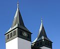 Die beiden Turmspitzen der St.-Anna-Kirche in Somborn
