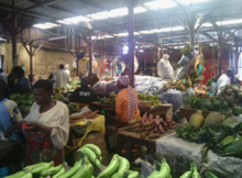 A picture of a traditional market place in Africa.