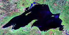 सुपिरियर सरोवर Lake Superior - उपग्रह चित्र