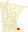 State map highlighting Olmsted County