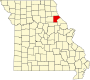 Harta statului Missouri indicând comitatul Ralls