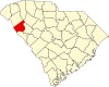 State map highlighting Abbeville County