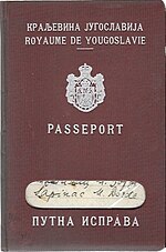 Пасош Кральовства Югославия