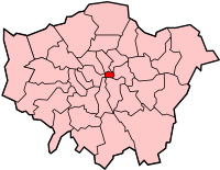 Localização da Cidade de Londres na Região de Londres