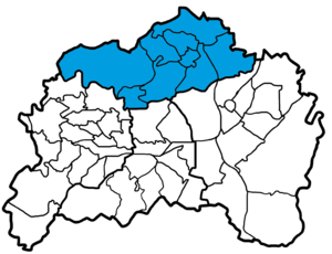 Lage des Bezirks Lüttringhausen in Remscheid