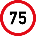 Speed limit of 75 km/h