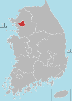 แผนที่ของประเทศเกาหลีใต้เน้นโซล