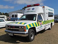 1990 Chevrolet Sierra ambulance. In use by a private EMS service (New Zealand)