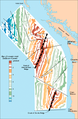 Image 5Magnetic anomalies around the Juan de Fuca and Gorda Ridges, off the west coast of North America, color coded by age. (from Geology of the Pacific Northwest)