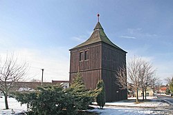 Dřevěná zvonice ve Staré Vodě