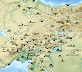 Anadoludakı Bizans-ərəb cəbhə bölgəsinin xəritəsi.