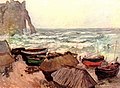 Stormfull sjø ved Etretat av Claude Monet, 1883
