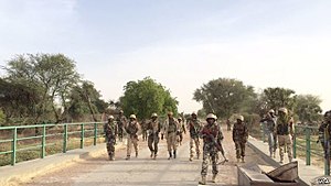 Салдаты арміі Нігера падчас аперацыі супраць баевікоў «Бока Харам» у сакавіку 2015 года.