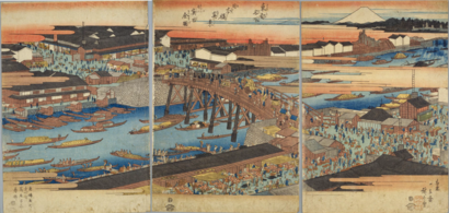 Nihonbashi bridge 1830s by Hiroshige