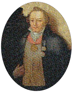Talonpoikaissäädyn puhemies Pehr Klockars Porvoon valtiopäivät 1809, muistona hän kantaa kaulassa lähetyskunnan mitalia.