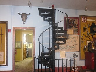 Pioneer helical staircase, Deaf Smith County Historical Museum, Hereford, Texas, United States