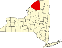 Округ Сент-Лоуренс на мапі штату Нью-Йорк highlighting