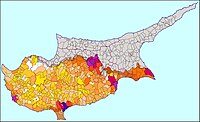 Population map of Cyprus