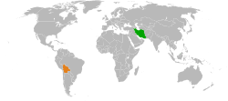 نقشهٔ مکان‌نمای Iran و Bolivia