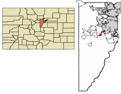 Location of Morrison in Jefferson County, Colorado