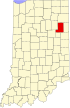 State map highlighting Wells County