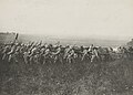 A French regiment on the march near the battlefield of the Oisne, 1918.