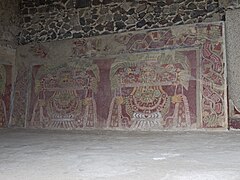 Un mural de Tetitla que representa a la Gran Diosa de Teotihuacán.