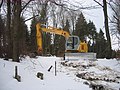 An excavator New Holland E 150 bladerunner in Germany.