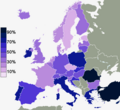 "Credo che ci sia un qualche Dio" per paese basato sull'indagine Eurobarometro del 2010.