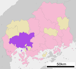Hiroşima'nın Hiroşima prefektörlüğündeki konumu