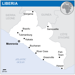 लाइबेरिया के लोकेशन