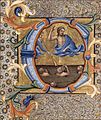 Inicial C decorada no Antifonário Cod. Cor. 7, iluminado por Lorenzo Monaco, 1406