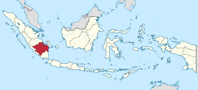 Peta genah Provinsi Sumatera Selatan ring Indonésia