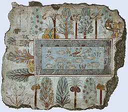 Egyptian blue colour in a tomb painting (c. 1500 BC)