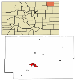 Location of Sterling in Logan County, Colorado.