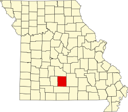 map of Missouri highlighting Wright County