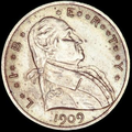 1909 obverse, with Washington facing right and two stars between each letter in "Liberty"