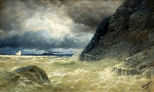 Cảnh biển với con tàu hơn nước (1886)