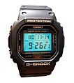 DW-5600E-1V A G-Shock watch with one of the first electroluminescent backlights