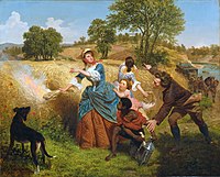 - La senyora Schuyler cremant els seus camps de blat per l'aproximació dels britànics (1852)