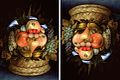Reversible Head with Basket of Fruit, oil on panel painting by Giuseppe Arcimboldo, c. 1590