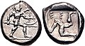 Coin of Aspendos, Pamphylia. Circa 465–430 BC.